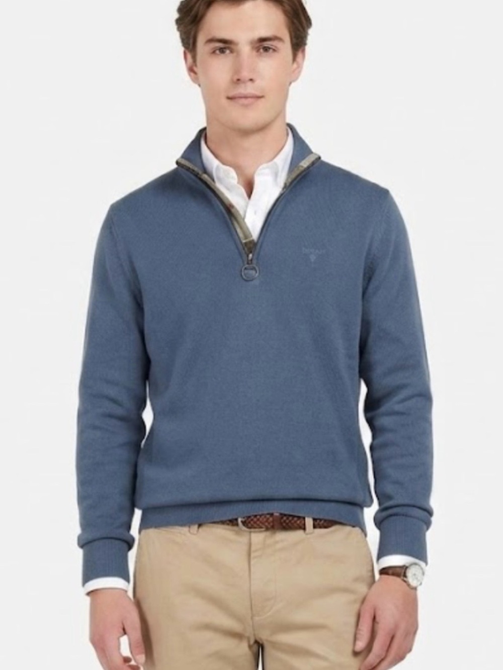 Barbour 1/4 Zip Blue Men’s Sweater. Medium. Classic. Preppy Luxury British